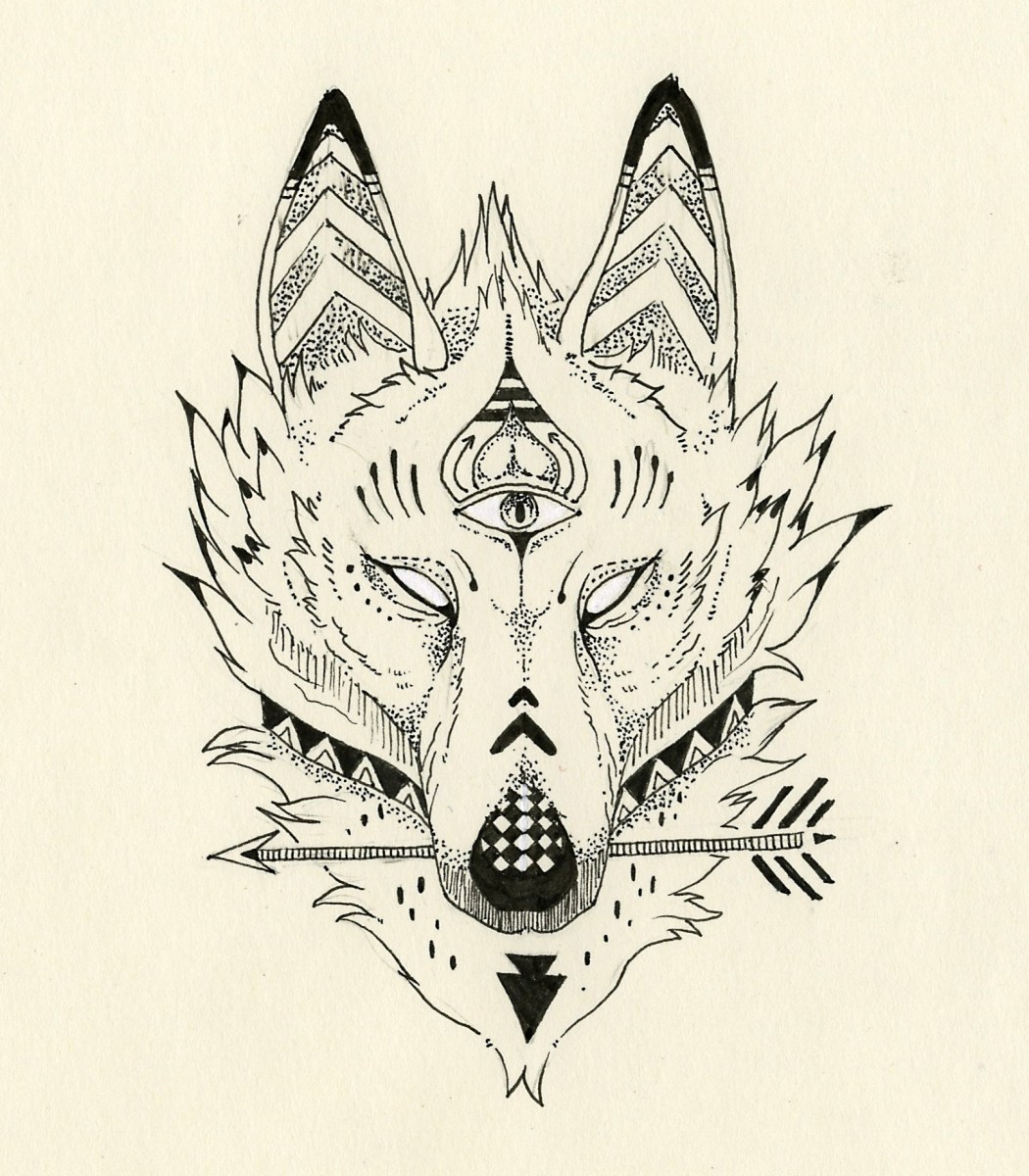 fullmoonwanderer.com art tattoo wolf head
